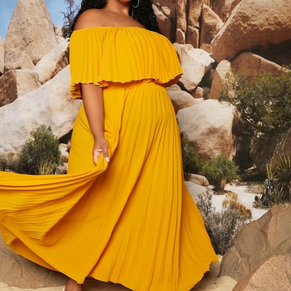 Plus size off the shoulder Rose colored Maxi dress! - Picture 5 of 5